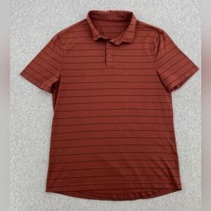 Lululemon Men's Striped Polo Shirt - Rust
